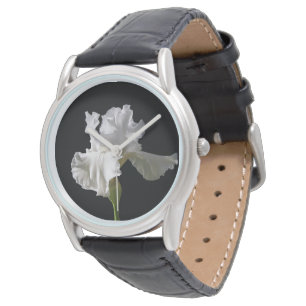 Flowers White Iris Horloge