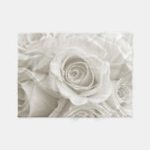 Flowers | White Roses Fleece Deken (Voorkant (Horizontaal))