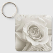 Flowers | White Roses Sleutelhanger (Voorkant)