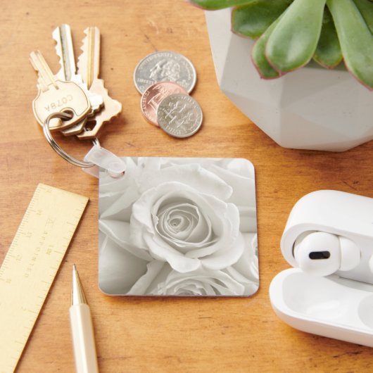 Flowers | White Roses Sleutelhanger (Bureau)