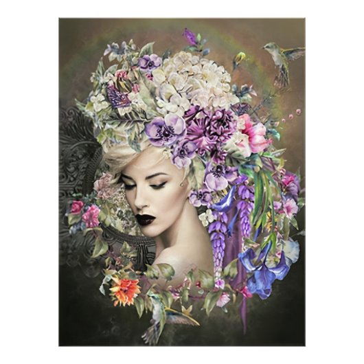 Flowers Woman Foto Afdruk (Voorkant)