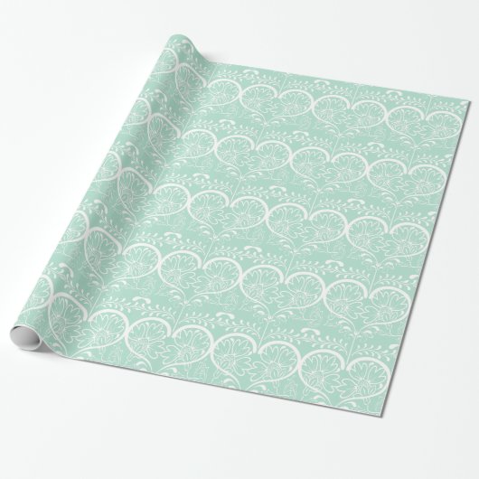 Flowery Hearts Wedding Cadeaupapier (Uitgerold)
