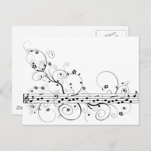Flowery Music Briefkaart (Voorkant / Achterkant)