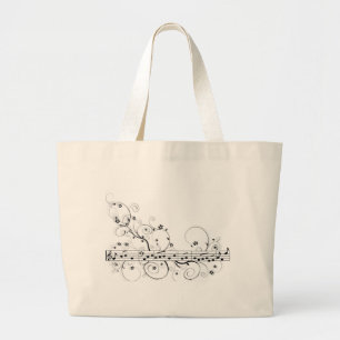 Flowery Music Grote Tote Bag