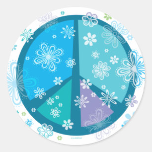 Flowery Peace-teken Stickers