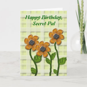 Flowery Secret Pal Birthday Kaart