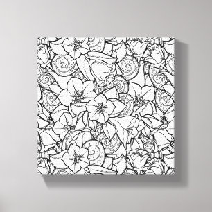 Flowery Zendoodle 6 Canvas Afdruk