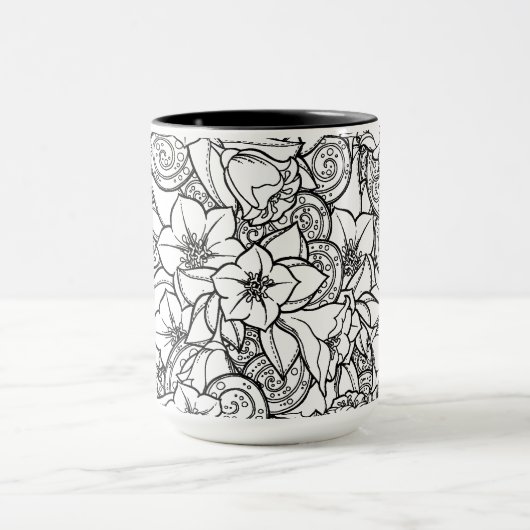 Flowery Zendoodle Mok (Midden)