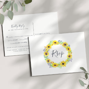 Flowfields Carte postale RSVP avec choix de repas