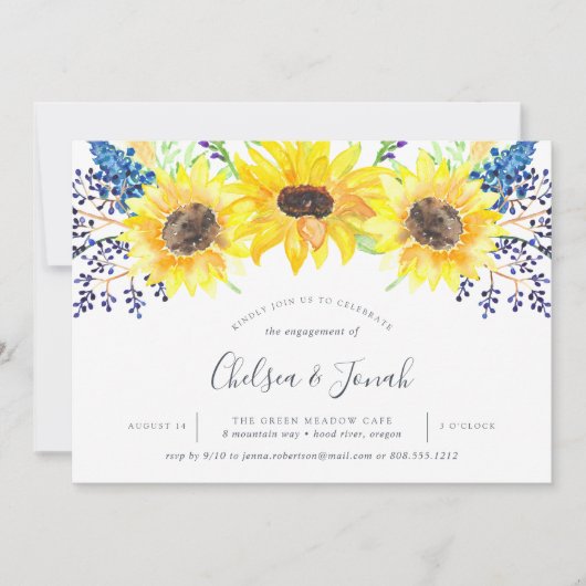 Flowfields Engagement Party Invitation (Devant)