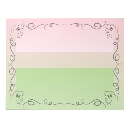 Flowing Beauty pioenroos groot Notitieblok (Voorkant)