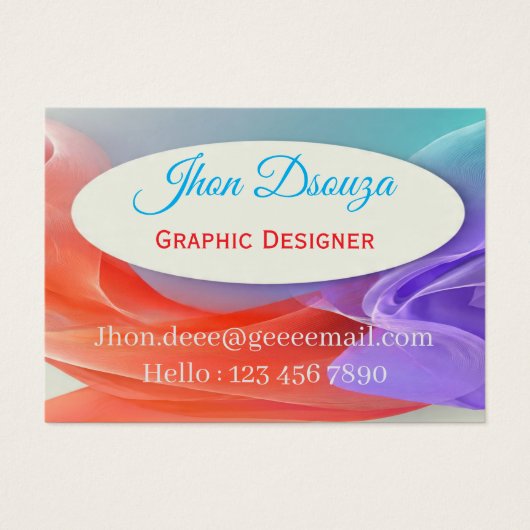 Flowing Gradient Waves with Center Frame, Business (Devant)