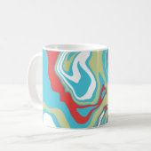 Flowing Liquid Curves and Color Bands Koffiemok (Voorkant links)