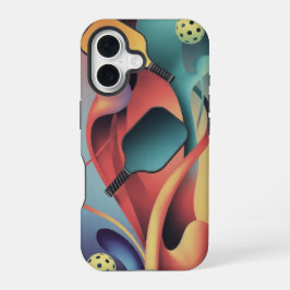 Flowing Pickleball Court Energy Art Phone Case iPhone 16 Hoesje