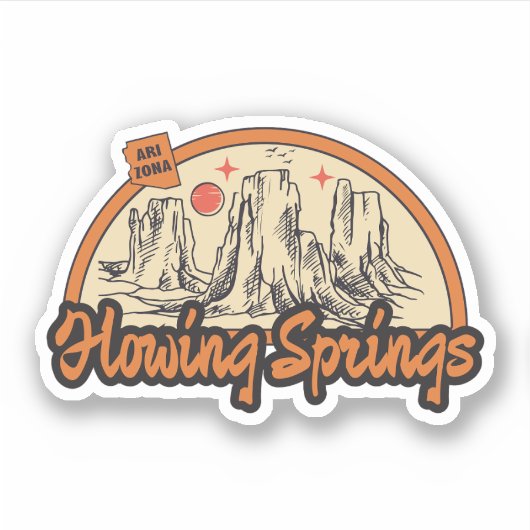 Flowing Springs, Arizona Autocollant (Devant)