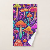 Flowy Neon Mushrooms Dance Bad Handdoek (Handdoek)