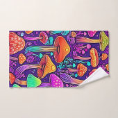 Flowy Neon Mushrooms Dance Bad Handdoek (Handdoek)