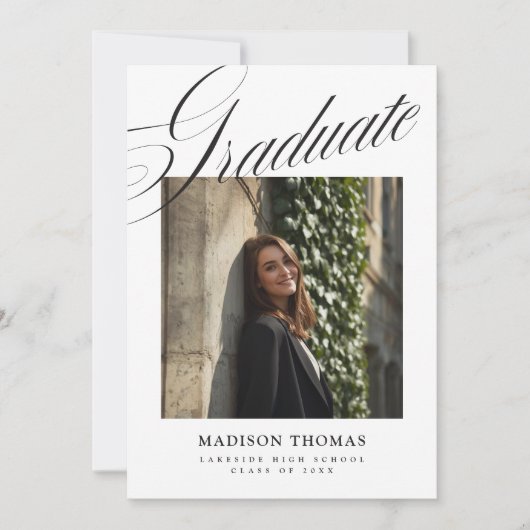Flowy Typography Graduation Invitation (Devant)