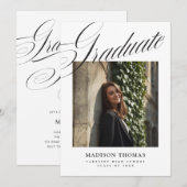 Flowy Typography Graduation Invitation (Devant / Derrière)