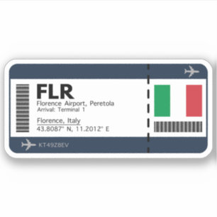 FLR Florence Boarding Pass - Italië-reis Sticker