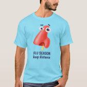 Flu-seizoen houdt afstand Funny Nose Sick T-shirt (Voorkant)