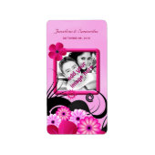 Fluchsia Mariage Photo Favoriser les Étiquettes (Devant)