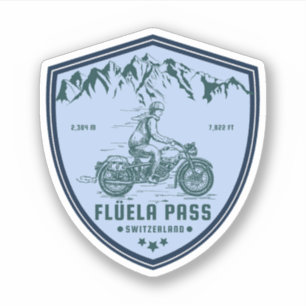 Flüela Pas zwitserse-alpen motorfietstocht Sticker