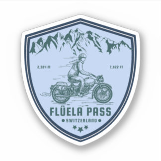 Flüela Pas zwitserse-alpen motorfietstocht Sticker