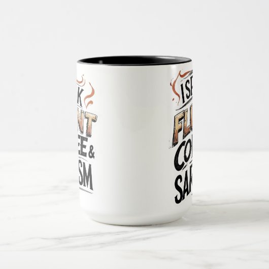 Fluent Coffee & Sarcasm – Mok voor grappige koffie (Midden)