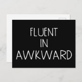 Fluent in Awkwkward Funny Introvert Briefkaart (Voorkant / Achterkant)