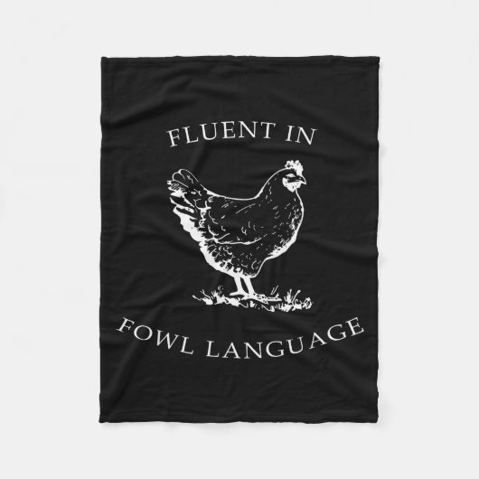 Fluent In Fowl Language Funny Chicken Lovers Fathe Fleece Deken (Voorkant)