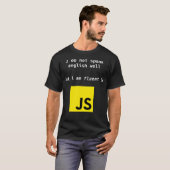 Fluent in JavaScript developer Do not speak englis T-shirt (Voorkant volledig)