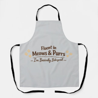 Fluent in Meows & Purrs Funny Cat Lover Gift Schort