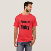 Fluent in Ruby - rode programmeur shirt (Voorkant volledig)