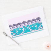 Fluer de Lis Blue Swirl-ontwerp Rechthoekige Sticker (Envelop)