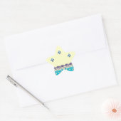Fluer de Lis Blue Swirl-ontwerp Ster Sticker (Envelop)