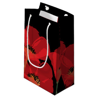 Fluers de Pavot Rouge sur Noir Klein Cadeauzakje