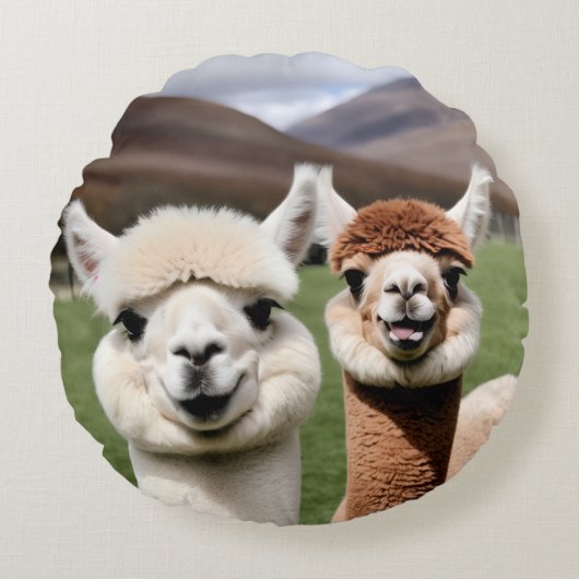 Fluff & Friendship Rond Kussen (Voorkant)