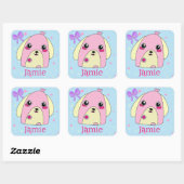 Fluff Heart de Leuke Hond Vierkante Sticker (Vel)