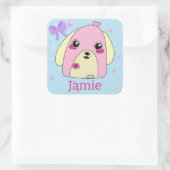 Fluff Heart de Leuke Hond Vierkante Sticker (Tas)
