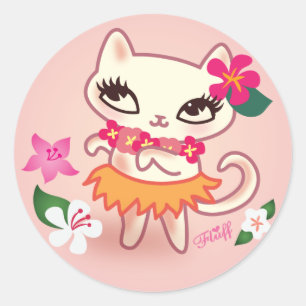 Fluff Hula Cat Sticker