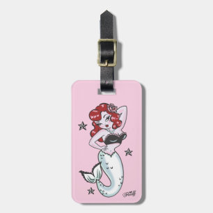 Fluff Mermaid Bagagelabel in Roze