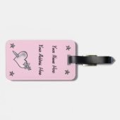 Fluff Mermaid Bagagelabel in Roze (Achterkant horizontaal)