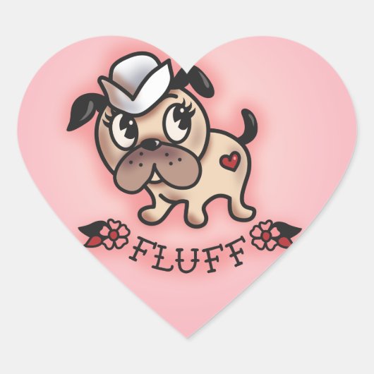 Fluff Monty de Sailor Dog Sticker (Voorkant)
