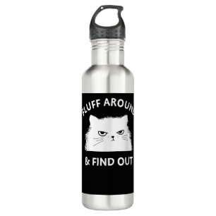 Fluff rond Funny Sarcastic Cat Lady Quote Humor Waterfles