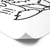 Fluff u - Funny Minimal Cute Black & White Cat Poster (Hoek)