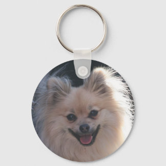 fluffe pomerese hond sleutelhanger