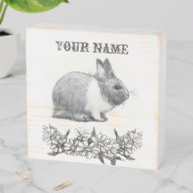 Fluffez le lapin. Carton noir monochrome