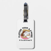 Fluffier Than A S'more - Schattigee hond en desser Bagagelabel (Achterkant verticaal)