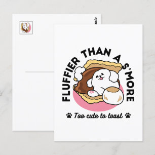 Fluffier Than A S'more - Schattigee hond en desser Briefkaart